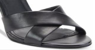 DKNY Women's Leather Open Toe Ankle Strap Classic Pumps Black Size 7.5