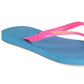 Havaianas Women's Slim Logo Pop up Signature Flip Flops Blue Size 9/10W