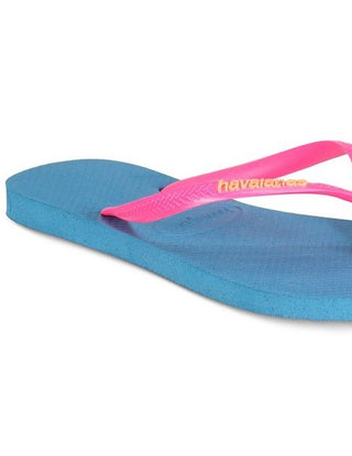 Havaianas Women's Slim Logo Pop up Signature Flip Flops Blue Size 9/10W