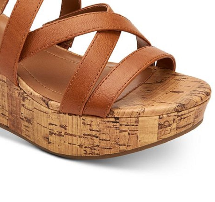 Style & Co Women's Ionna Wedge Sandals Brown Size 5.5 M