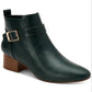 Charter Club Women's Katiaa Faux Leather Buckle Ankle Boots Green Size 9.5 M