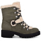 GBG Women's Faux Fur Trim D Ring Sherry Round Toe Lace up Combat Boots Gray Size 7 M