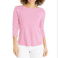 Charter Club Women's Supima Cotton Striped Top Pink Size Medium