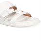 Aqua College Women's Sloan Leather Open Toe Casual Slide White Size 8.5 M