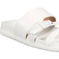 Aqua College Women's Sloan Leather Open Toe Casual Slide White Size 8.5 M