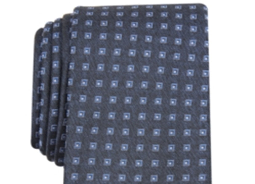 Alfani Men's Geometric Collins Neat Classic Silk Neck Tie Blue Size Regular