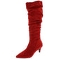 Bar III Women's Edina Faux Suede Slouchy Mid Calf Boots Red Size 5.5 M