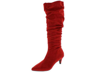 Bar III Women's Edina Faux Suede Slouchy Mid Calf Boots Red Size 5.5 M