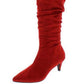 Bar III Women's Edina Faux Suede Slouchy Mid Calf Boots Red Size 5.5 M