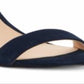 INC International Concepts Women's Round Toe Block Heel Buckle Leather Dress Sandals Blue Size 6.5 M