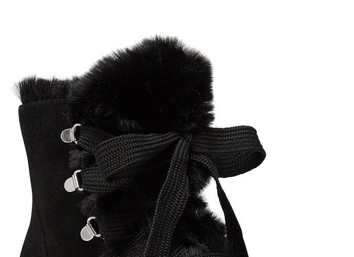 Steve Madden Women's Wharton Faux Fur Sneaker Bootie Black Size 7.5 M