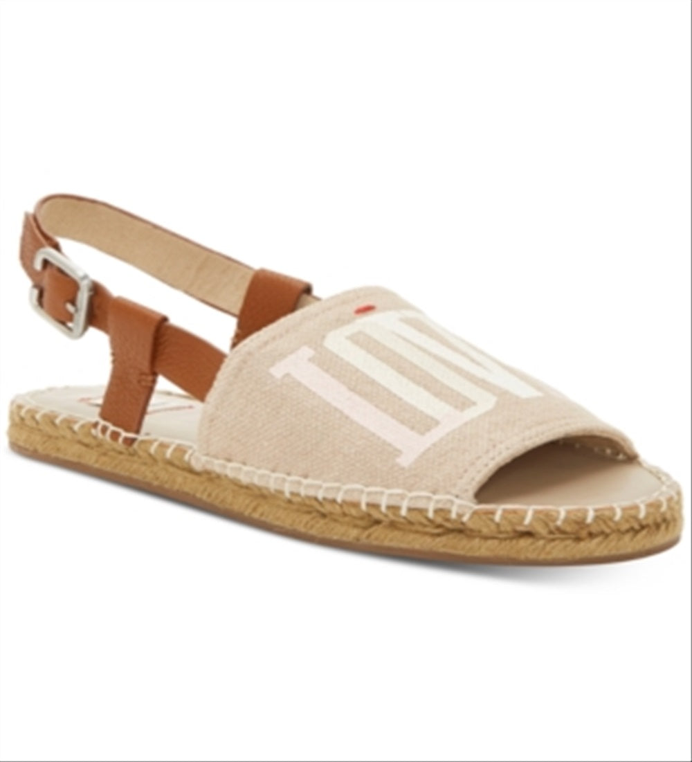 Ellen DeGeneres Women's 'Love' Logo Skylin Leather Espadrille Sandals Brown Size 10 M