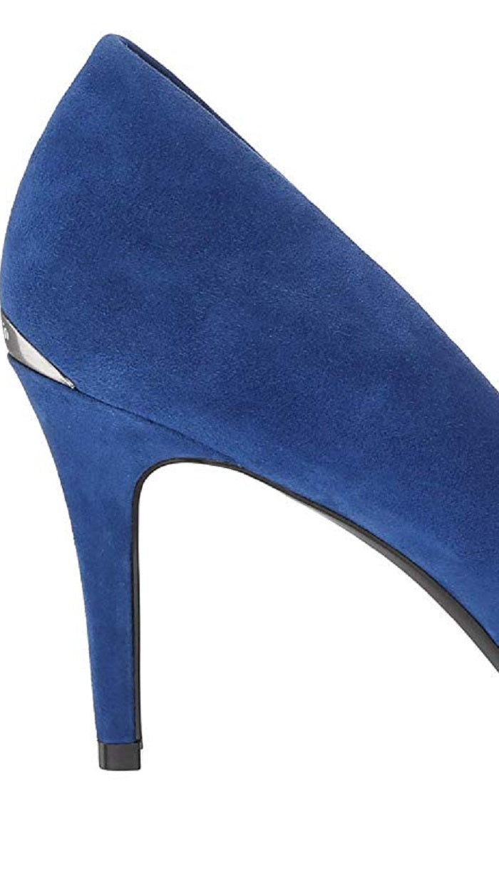 Calvin Klein Women's Gayle Suede Pointed Toe Pumps Blue Size 7.5 M
