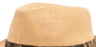 Levi's Men's Straw Fedora with Camouflage Band Hat Brown Size SM