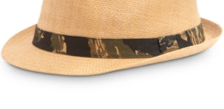 Levi's Men's Straw Fedora with Camouflage Band Hat Brown Size SM