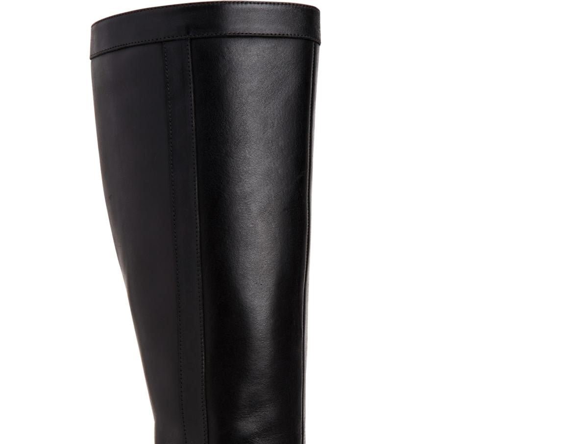 Giani Bernini Women's Rozario Leather Almond Toe Knee High Fashion Boots Black Size 7.5M
