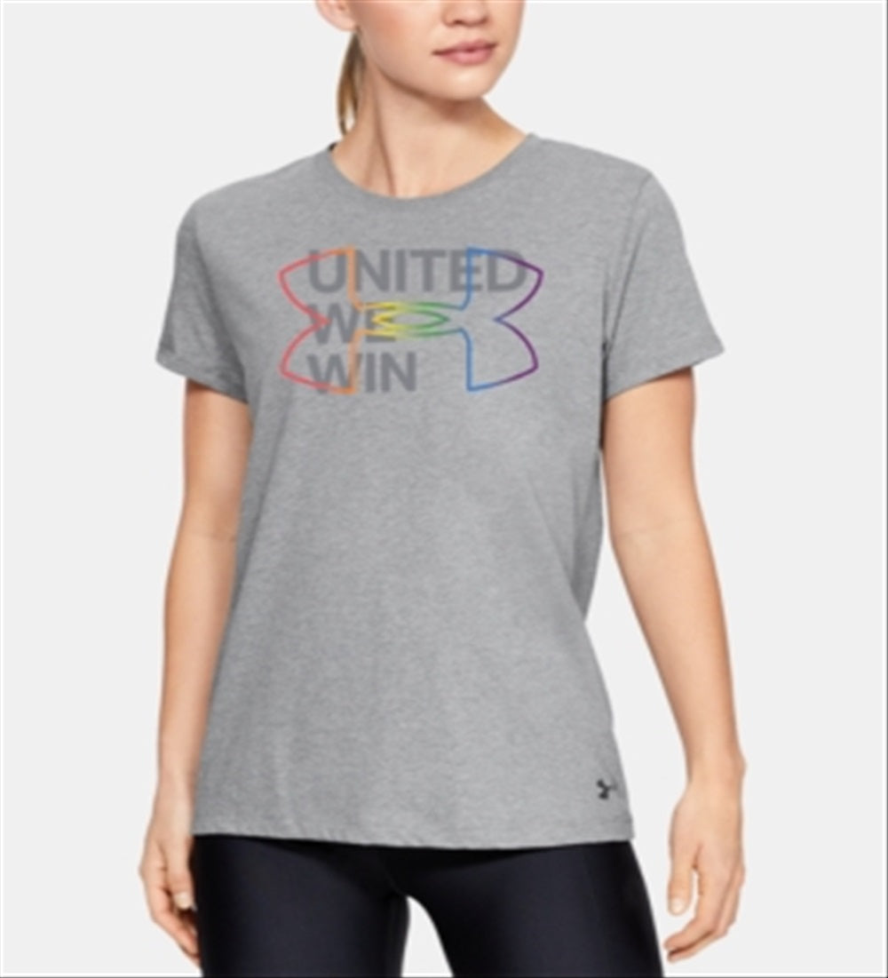 Under Armour Women's Pride Logo Graphic T-Shirt Gray Size Small