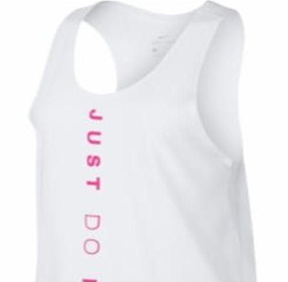 Nike Women's Miler Dri fit Just Do It Running Tank Top White Size XL