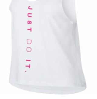 Nike Women's Miler Dri fit Just Do It Running Tank Top White Size XL