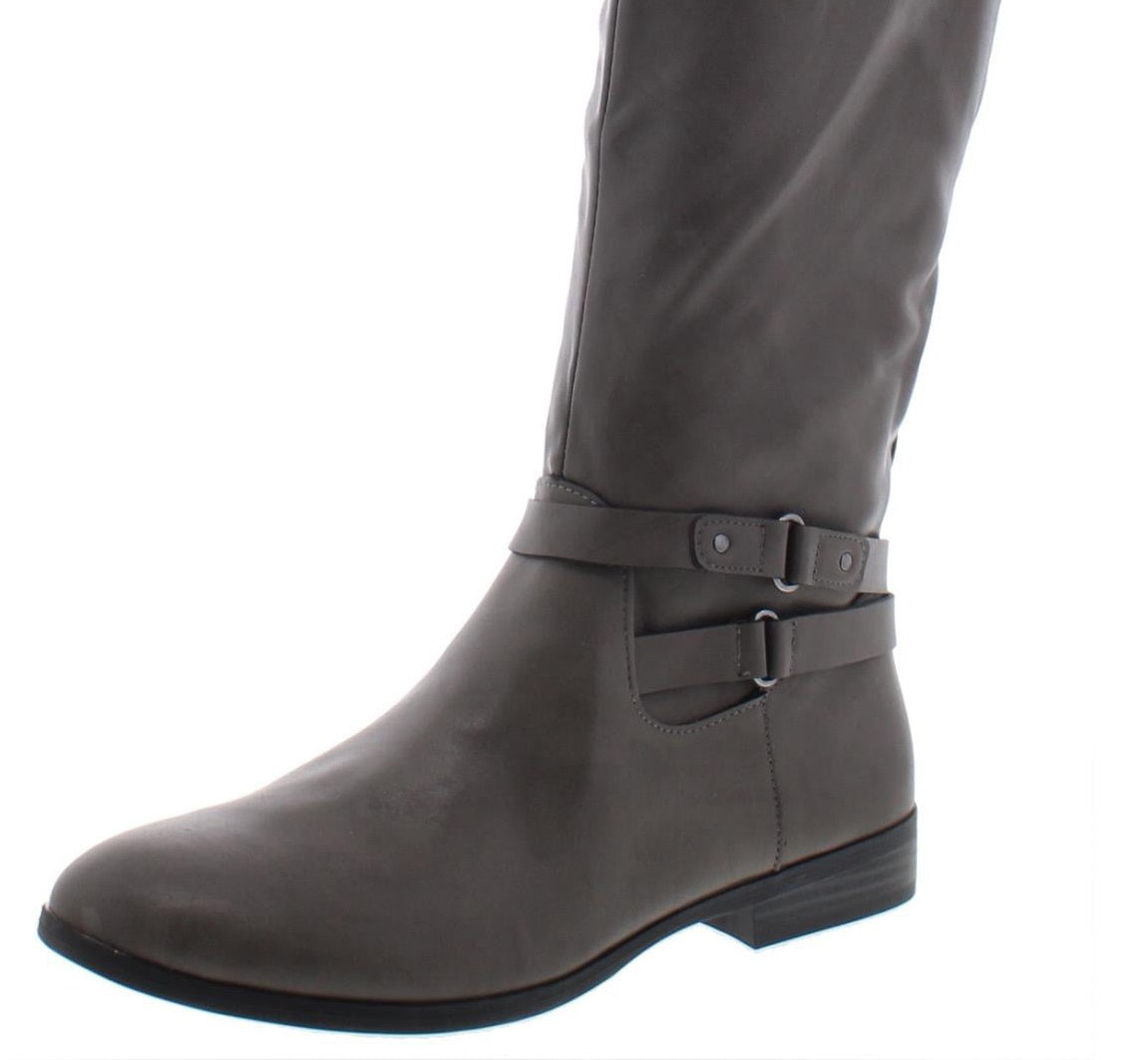 Style & Co Women's Kindell Faux Leather Riding Boots Gray Size 5 M