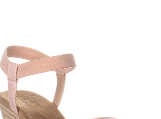 Alfani Women's Gillee Fabric Open Toe Casual Ankle Strap Sandals Pink Size 7.5 M