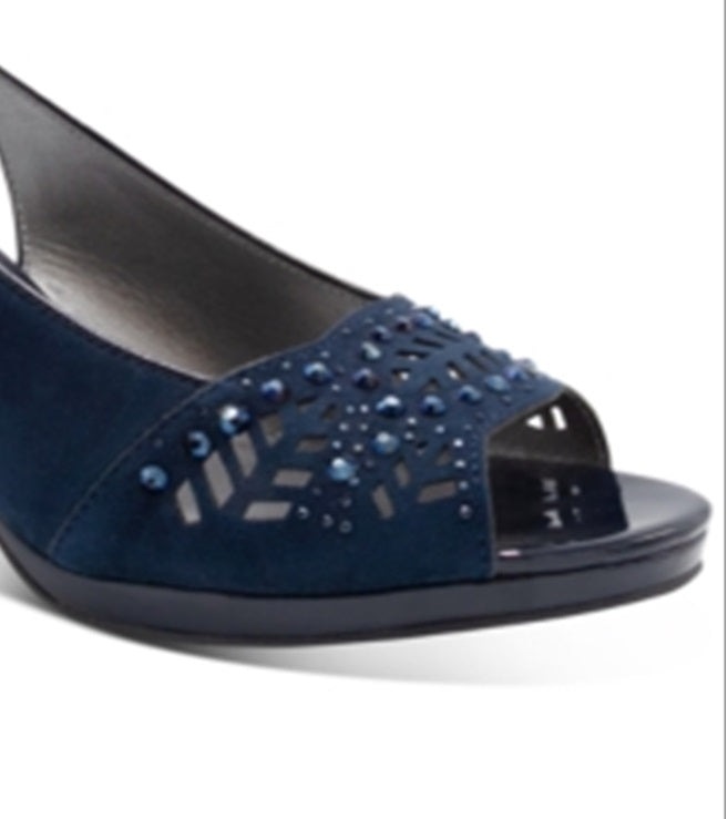 Karen Scott Women's Brooke Faux Suede Slingback Pumps Blue Size 6 M
