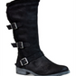 White Mountain Women's Santell Faux Fur Tall Knee High Boots Black Size 5 M