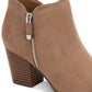 Style & Co Women's Masrinaa Faux Leather Double Zip Booties Brown Size 5 M