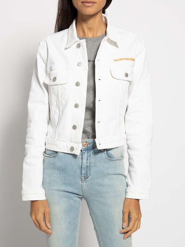 Calvin Klein Women's Denim Jacket White Size M