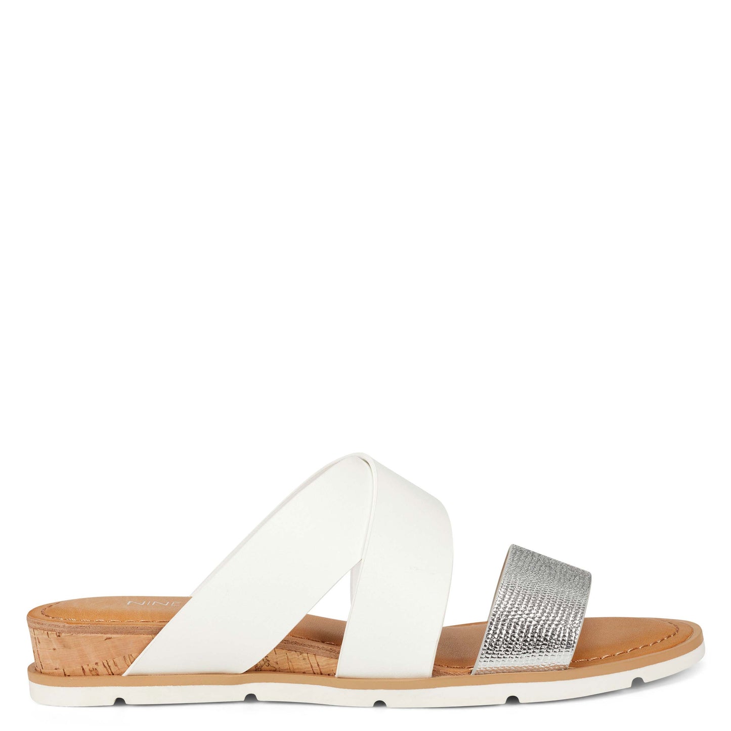 Nine West Women's Desiree Slide Sandals White Multi Size 6M