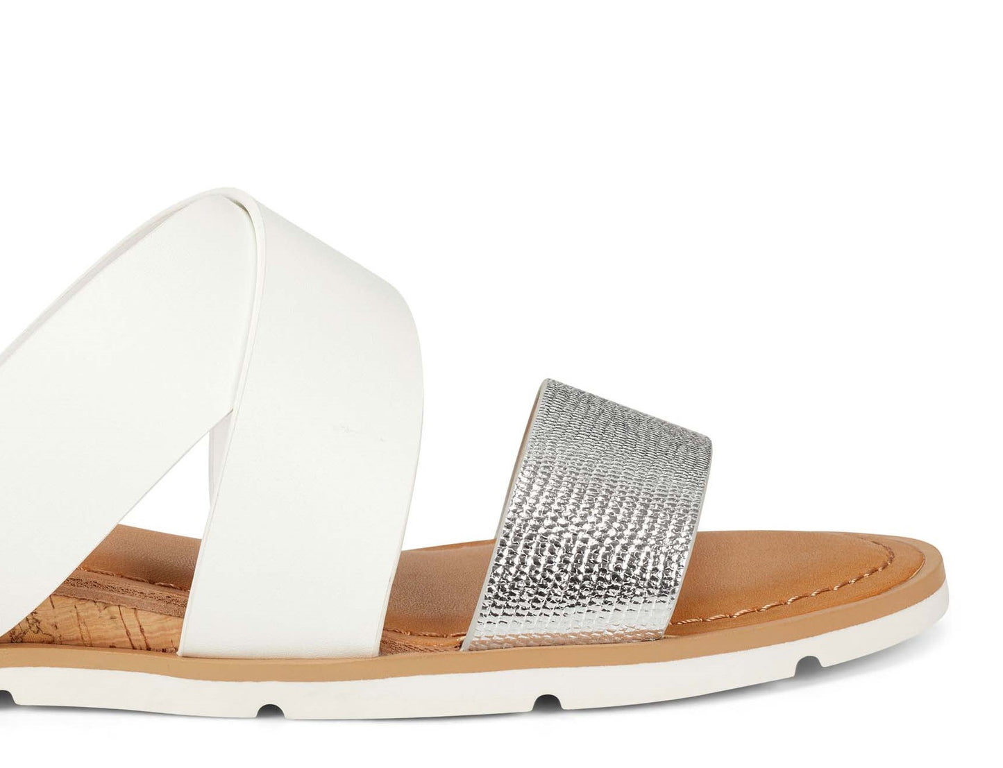 Nine West Women's Desiree Slide Sandals White Multi Size 6M