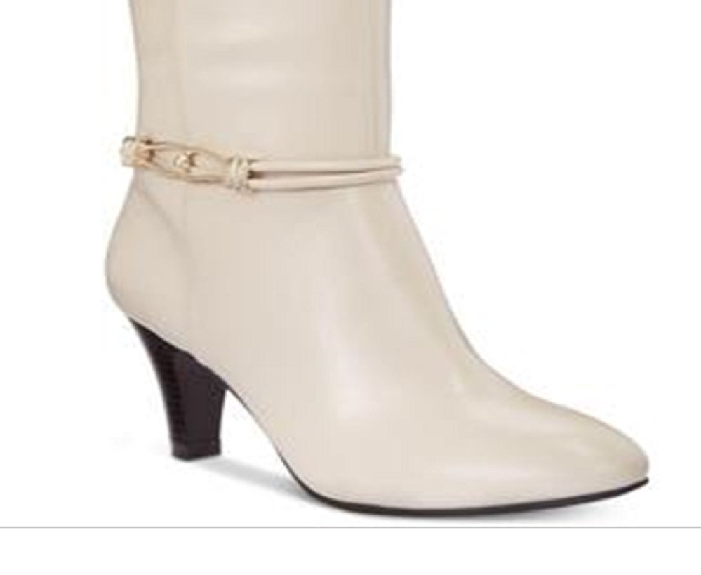 Karen Scott Women's Hollee Wide Calf Dress Boots White Size 8.5 M-WC