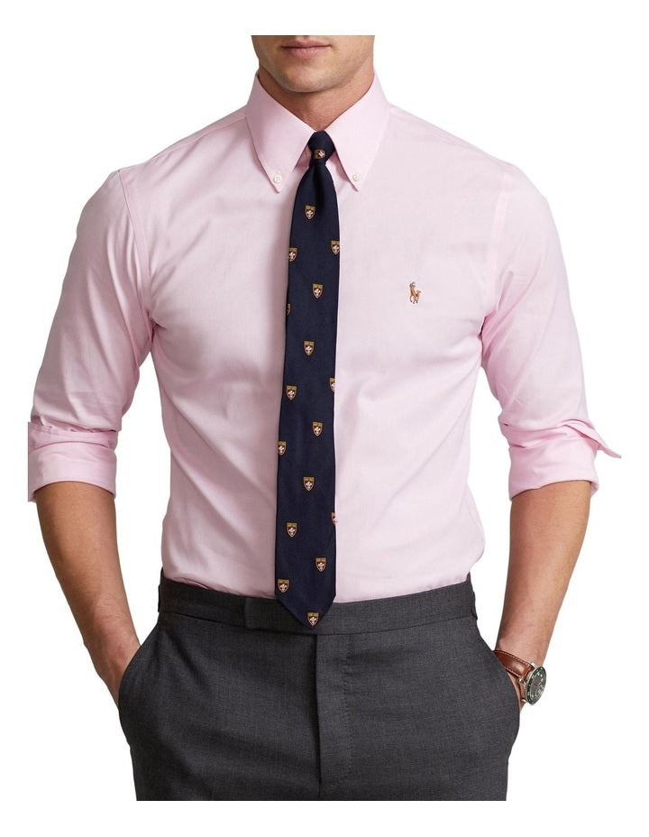 Ralph Lauren Men's Classic Fit Easy Care Print Dress Shirt Pink XXL
