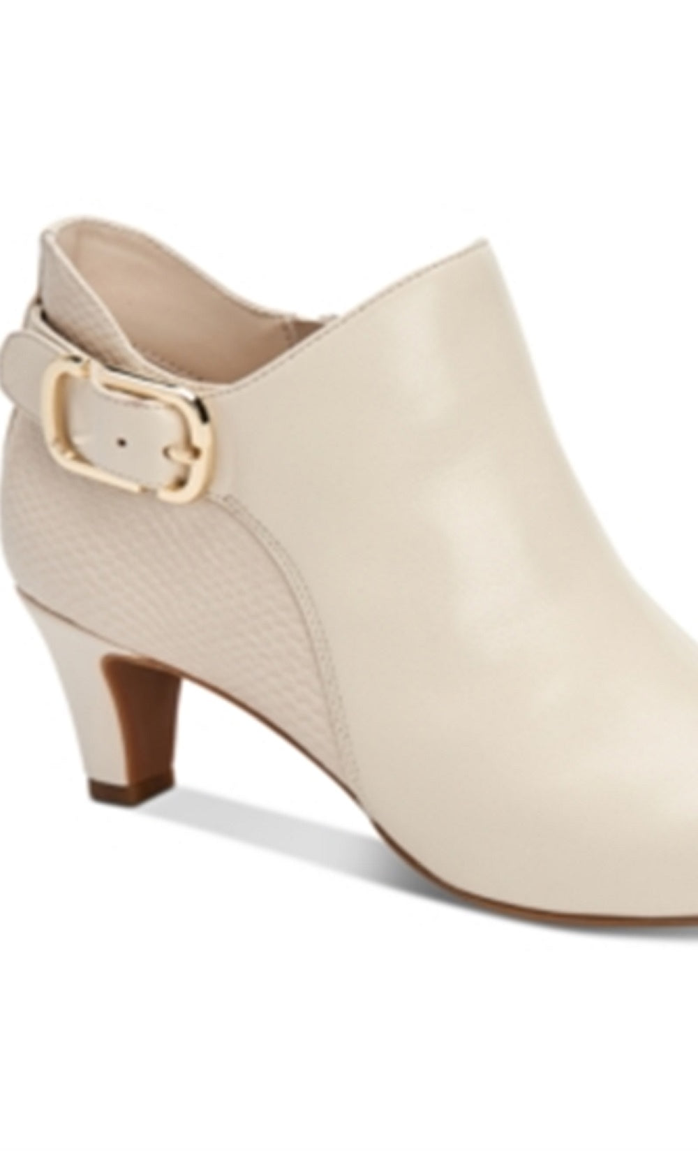 Alfani Women's Step 'N Flex Valmontt Booties Shoes White Size 7 M