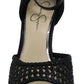 Jessica Simpson Womens Beeya Fabric Peep Toe Special Occasion Ankle Strap San... Black Size 10 M
