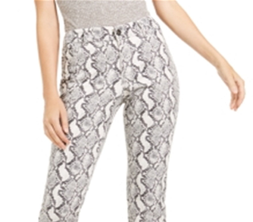 INC International Concepts Women's Essential Snake Print Skinny Jean Gray Size 6