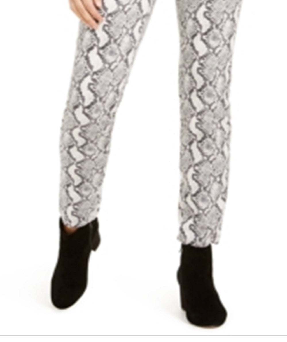 INC International Concepts Women's Essential Snake Print Skinny Jean Gray Size 6