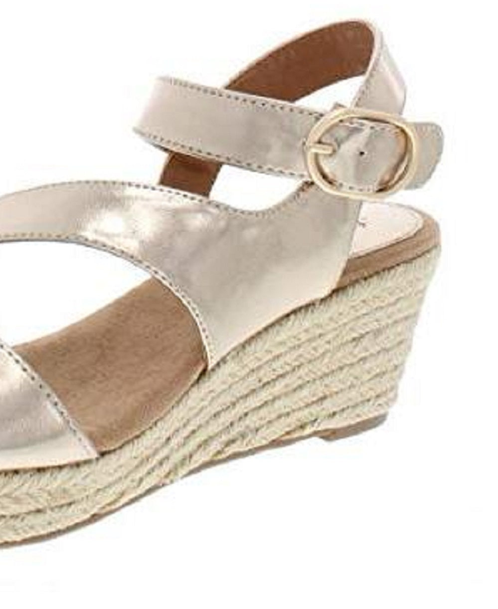 Style & Co Women's Xenaa Metallic Platforms Espadrilles Shoes Yellow Size 8.5 M