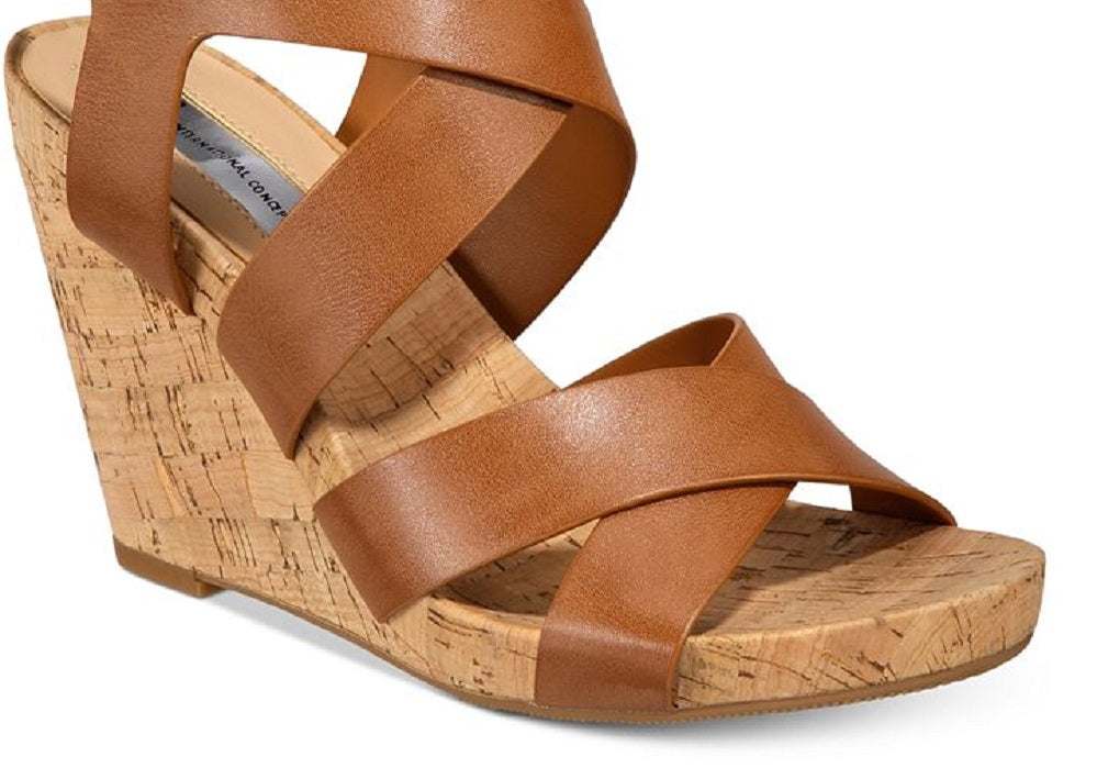 INC International Concepts Womens Landorp Open Toe Casual Tan Brown Size 10 M