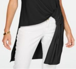 Alfani Women's High Low Tunic Top Black Size PP