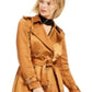 INC International Concepts Women's Metallic Trench Coat Brown Size X-Large