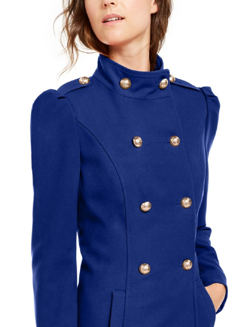 INC International Concepts Women's Double Breasted Coat Blue Size XX-Large