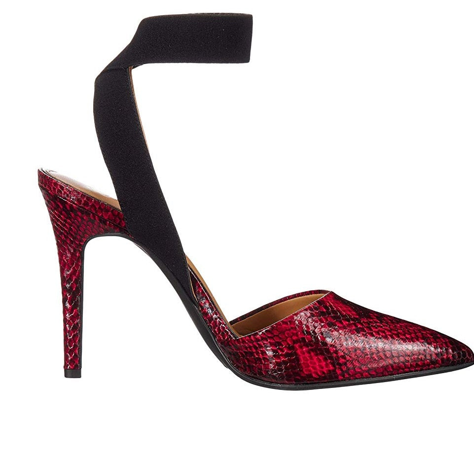 Jessica Simpson Women's Perinna Glossy Desert Snake Print Sandals Red Size 6.5 M