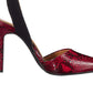 Jessica Simpson Women's Perinna Glossy Desert Snake Print Sandals Red Size 6.5 M
