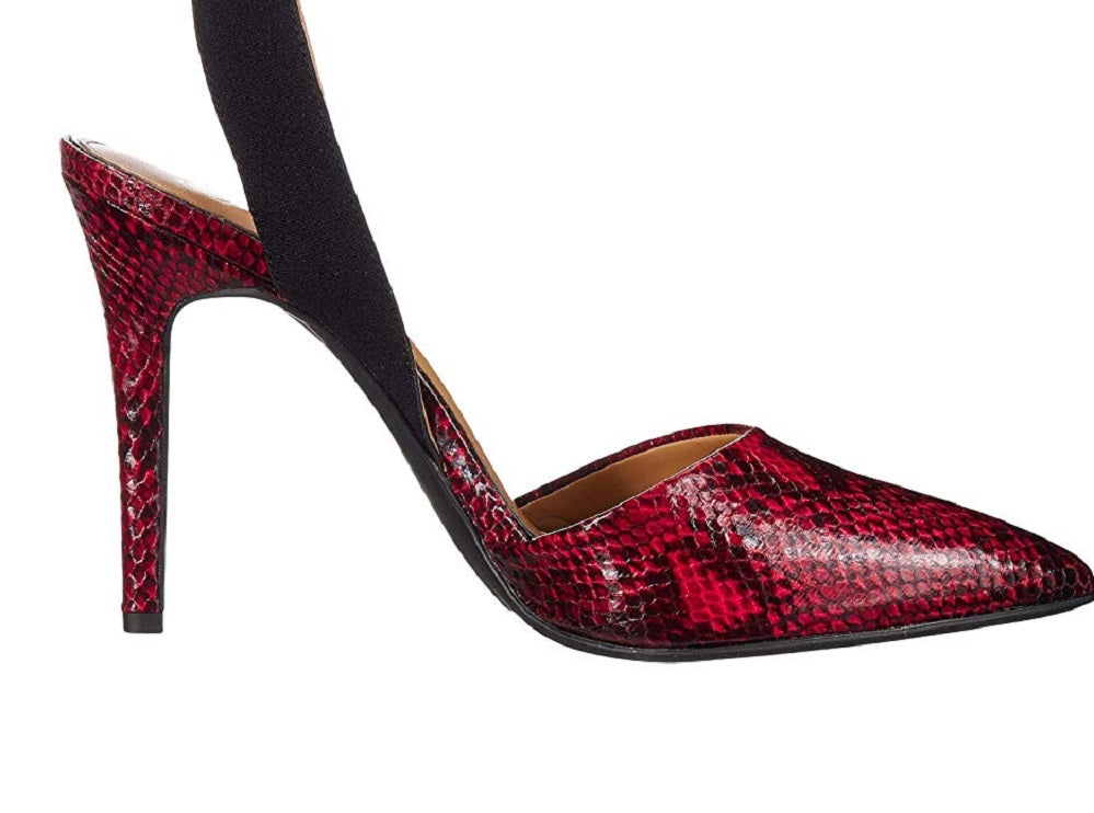 Jessica Simpson Women's Perinna Glossy Desert Snake Print Sandals Red Size 6.5 M