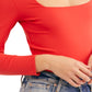 Free People Women's Truth or Square Bodysuit Red Size Medium