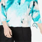 Alfani Women's Abstract Print Top Blue Size Petite XL