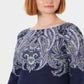 Karen Scott Women's Paisley Boat Neck Top Blue Size Petite