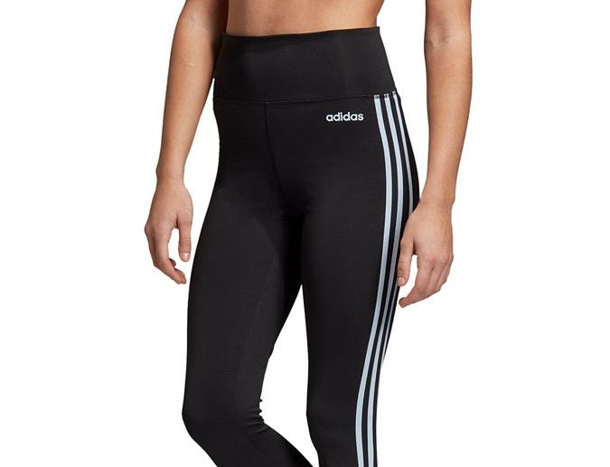 Adidas Women's Design 2 Move 3 Stripe High Rise Leggings Green Size Small