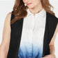 Charter Club Women's Open Front Pointelle Vest Black Size Large